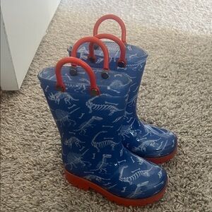 Blue Dinosaur Kids Rain Boots